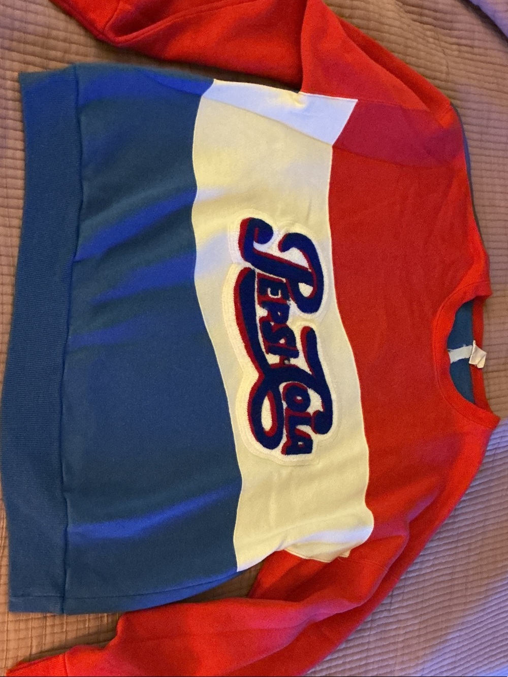 Pepsi Red, White & Blue Colorblock vintage Sweatshirt